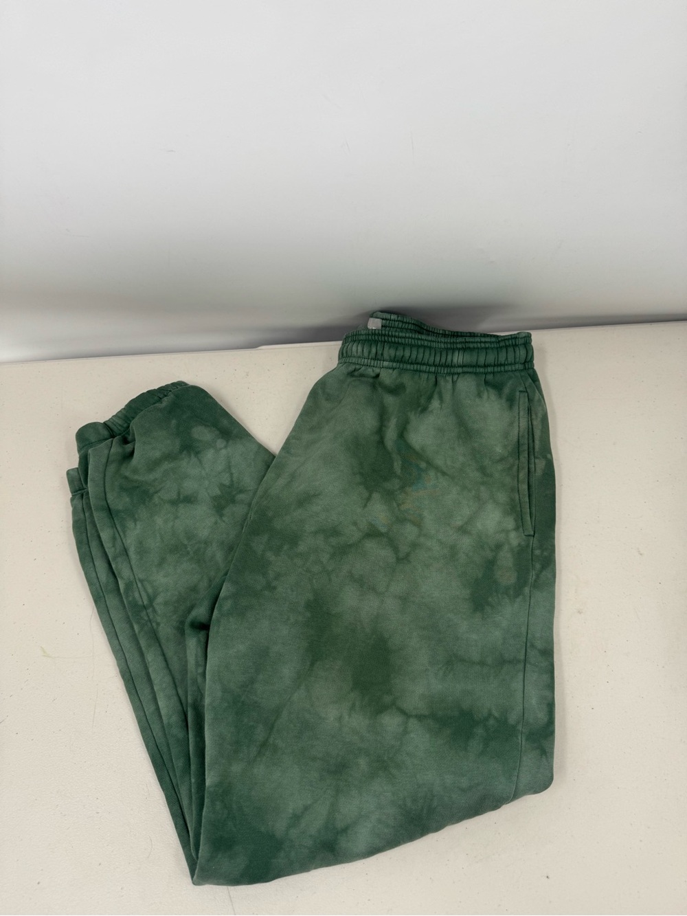 Gap Mens Sweat Pants Green Size Medium Tie Dye Jogger Cotton Blend